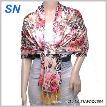 2-14 Fashion Lady′s Satin Sequare Scarf